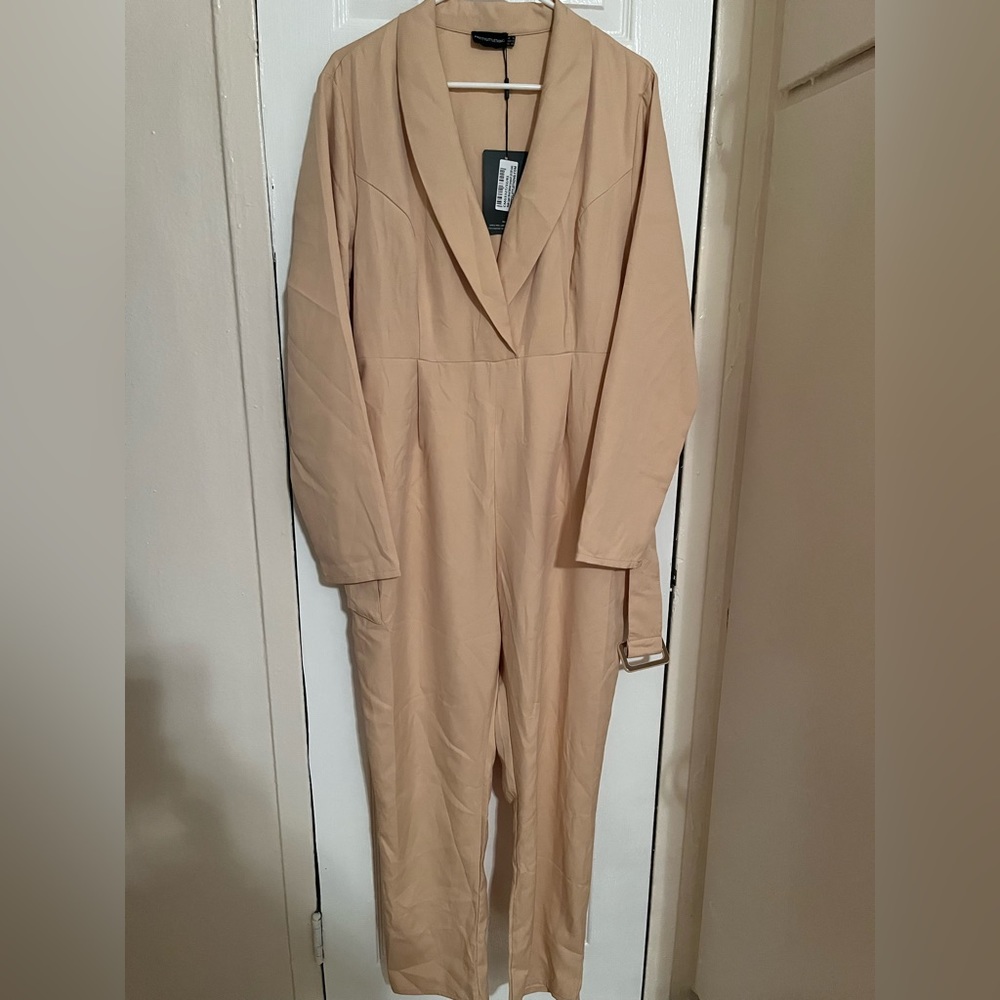Beige Blazer jumpsuit